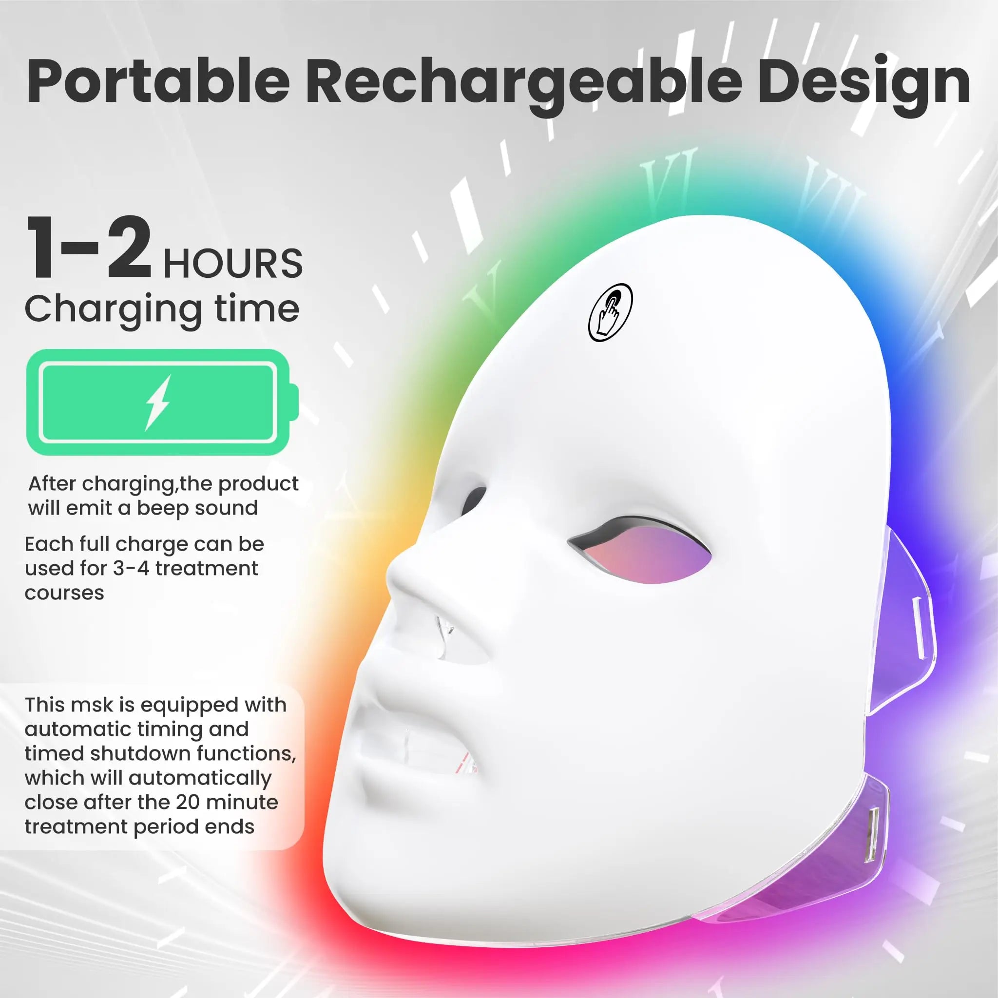 Masque LED Visage 7 Couleurs – Anti-Âge & Peau Éclatante ✨